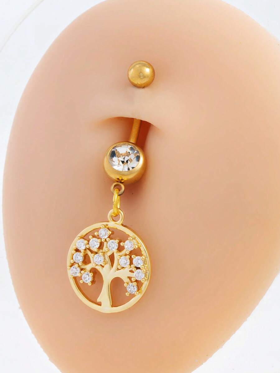 1pc Summer Sexy Beach Vacation Belly Piercing Body Jewelry Accessory - Yellow Gold - View 1
