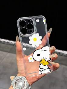 Miniso 正版 Snoopy 透明全包覆手機殼，適用於 iPhone 17 Pro Max、17、16 Pro Max、15 Pro Max、16 Pro Max、14、13、12、11、14 Pro、15 Plus、12 Pro、16 Plus、XS、14 Pro Max、13 Pro 及其他機型，可愛卡通印花 - 無色 - 查看 5