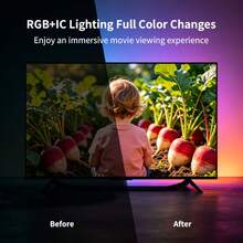 智慧 RGB LED 燈條，3.28英尺至65.6英尺 (1m-20m)，附 App 與 44 鍵遙控器，音樂同步變色可調光 LED 燈，適用於臥室、電視、遊戲、房間裝飾 - 幻彩24鍵遙控+APP控制 - 查看 3