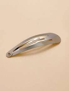 Pinza de pelo BB DIY de metal blanco color K con forma de lágrima, pinzas de garra - Plateado - Ver 11