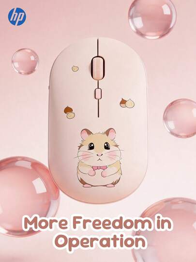  HP Wireless Silent Mouse, Ergonomic Right-Handed Design, 2.4GHz Stable Connection For Desktop & Laptop, Cute Printed Options, Portable For Holiday Gifts