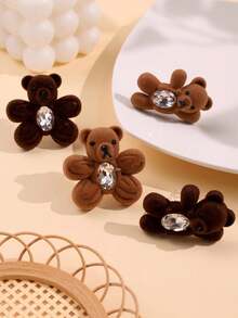 Nhẫn ngón tay resin 3D hình gấu nâu bông xù dễ thương, phong cách Y2K hoạt hình sáng tạo, dáng oversized không đối xứng, trang sức đeo hàng ngày, đi tiệc, du lịch, đi làm - Nhiều màu - Xem 3