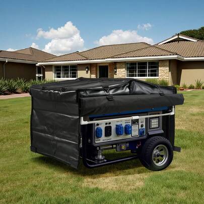 Generatorabdeckung (865 x 660 x 535 mm) wasserfeste Schutzhülle für die meisten Generatoren mit 3500–12000 W, Generator-Laufabdeckung mit strapazierfähigem & dickem 420D-Oxford-Gewebe