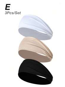 3pcs/6pcs Diadema deportiva elástica ancha de unicolor para mujer, diadema de moda casual para correr al aire libre - Multicolor - Ver 5