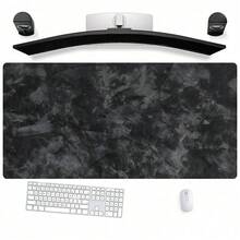Black Textured Gaming Mouse Pad, Covers Entire Desk, Unique Gray Stone Pattern Design, Large Size Mouse Pad Can Also Be Used As Desk Mat, Study Mat Or Keyboard Mat - Mouse Pad - View 3