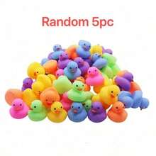 UINLE Baby Colorful Little Duck Water Toy With Built-In Whistle, Squeaky Sound, Suitable For Bathtub Play, Baby Grip And Play, Birthday Party Gift And Pool Game Prop - Multicolor - View 15