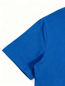 Camiseta Mujer Algodón Verano Nueva, Estampado Vaquero Cactus Retro, Holgada Camiseta Hombre Pareja Ropa Casual - azul real - Ver 3