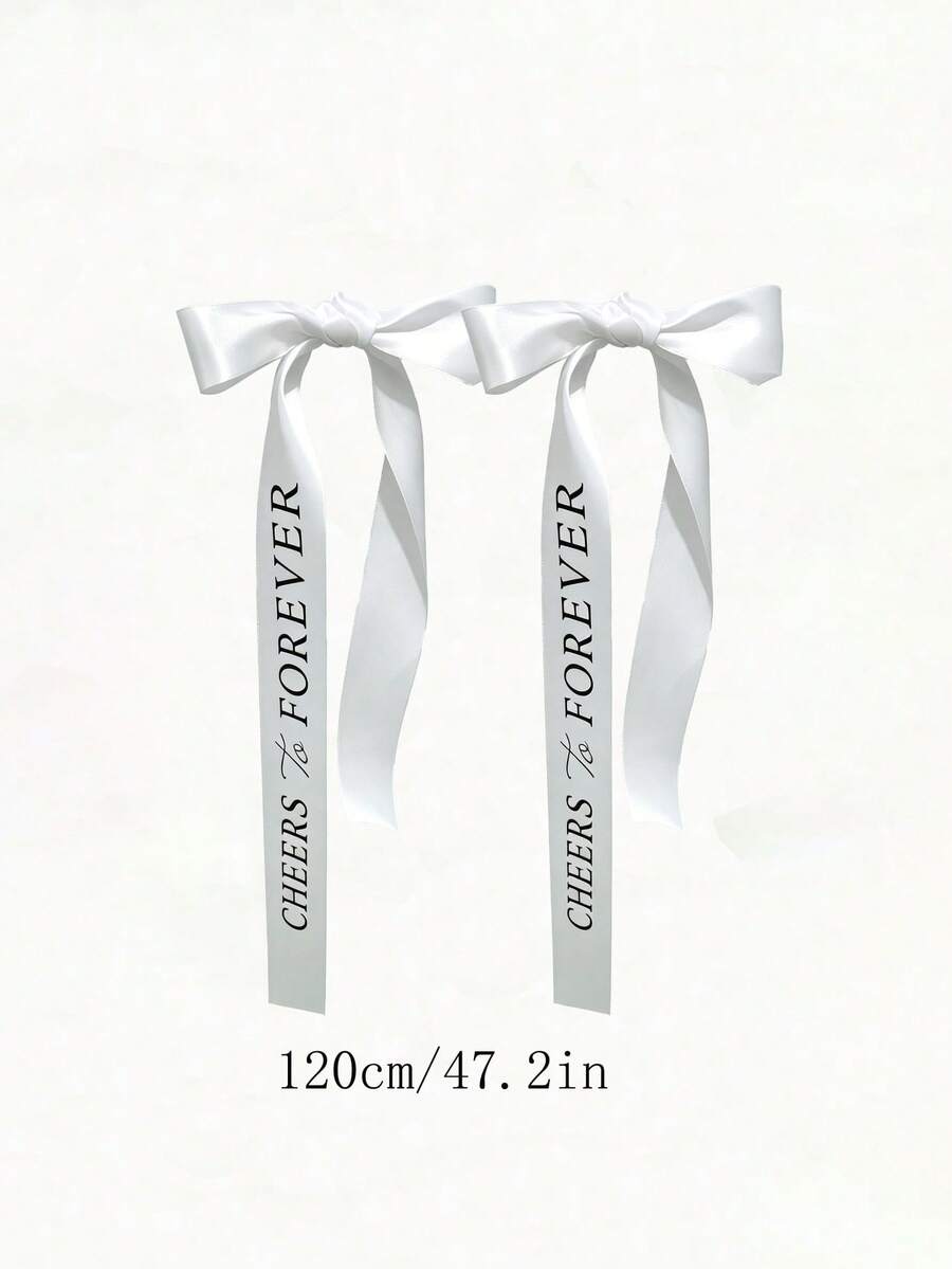 Wedding Decorative Ribbons, Champagne Bottle Decorative Satin Ribbons, Decorative Bows, Birthday Party Decorations, Holiday Party Decorations - Multicolor - View 1