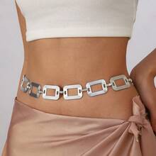 Geometric Metal Waist Body Chain, Elegant European And American Fashion Waist Accessory, Cinching Waist Chain Accessory For Summer Beach, Party - Multicolor - View 9