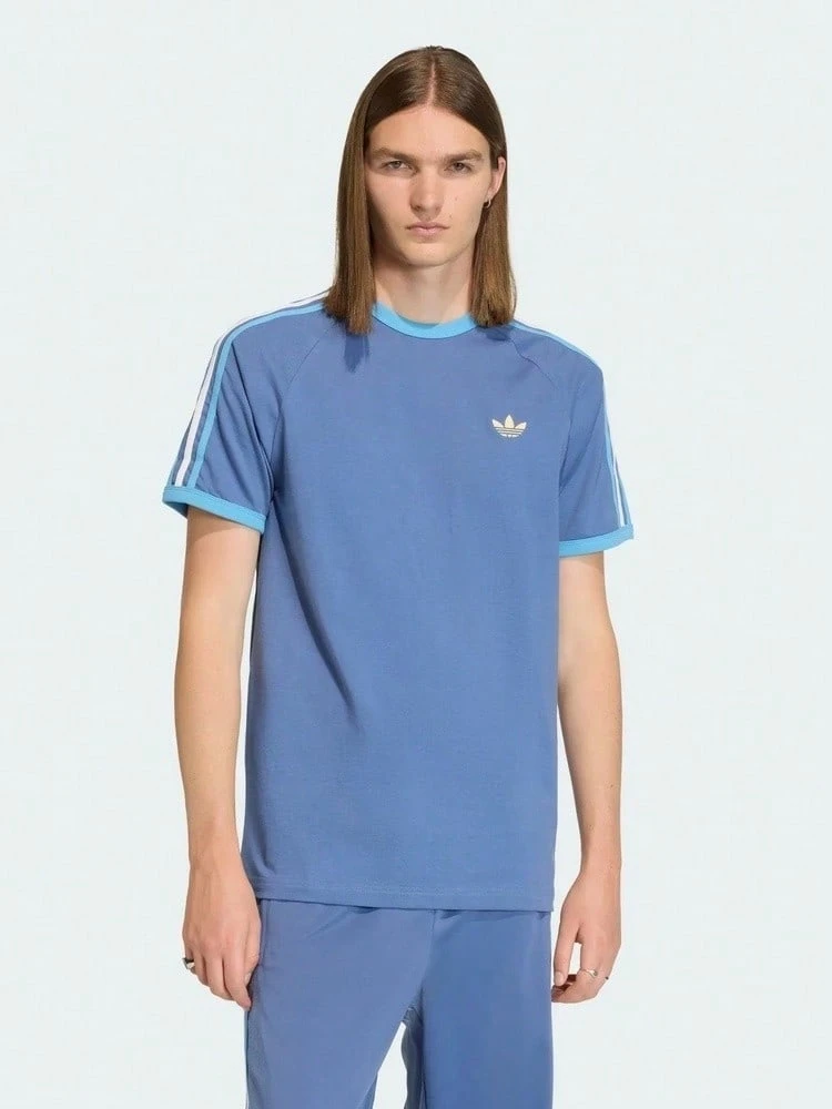Adidas Originals 男款 ORIGINALS T-SHIRT 經典純棉三條紋運動短袖T恤 KC8638 - 淺灰藍 - 查看 1