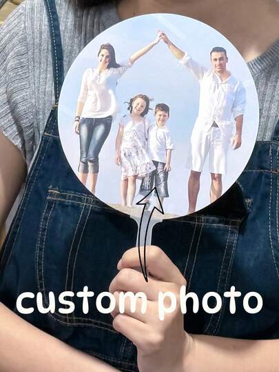 Customized Double-Sided Photo Hand Fan, Suitable For Weddings, Parties, Performances, Dancing, Home Decor, Holidays, Gifts. 2025 DIY Hand Fan Belt, Suitable For Graduation Celebrations, Wedding Parties, School Supplies, Back To School Season, School Gifts, Office, School, Classroom, Teacher Gifts, College, Coworkers, Dorms, Teachers, Boys, Girls, Teenagers, Middle School Students, Lower Grade Students, Fashion Accessories, Autumn, Boyfriends, Girlfriends, Family, Friends