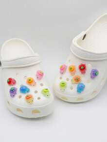 10pcs/Set Gantungan Sepatu Kura-kura 3D Kartun Buah Lucu Bercahaya dalam Gelap, Aksesori yang Dapat Dilepas untuk Bakiak, Sandal, Selop, dan Sepatu Bot, Gesper Dekoratif Fluorescent Penyerap Cahaya untuk Sepatu Pantai - MultiWarna - View 2