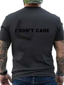 Nueva camiseta casual estampada% algodón - Camiseta para hombre con estampado I Don'Care - Estilo vintage audaz y llamativo, con unónico estampado de eslogan, transpirable y que absorbe la humedad, de% poliéster, cuello redondo y manga corta, adecuada para deportes de verano, estilo-hop y uso casual diario - Unisex. - Blanco - Ver 9