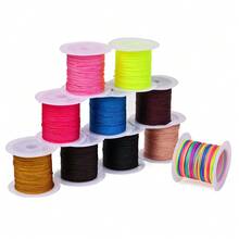 Cuộn dây nylon màu 20m/cuộn - rộng 0.8mm, sợi nylon bện màu sắc rực rỡ đa dạng (trắng, đỏ, hồng, vàng, xanh dương, đen, vàng kim, cầu vồng), lý tưởng để làm đồ trang sức DIY (vòng tay, dây chuyền, móc khóa), vật liệu thủ công cho phụ kiện handmade, xâu hạt & dự án macramé, hoàn hảo cho thủ công mùa xuân/hè, trang trí quà tặng sinh nhật & lễ hội, phong cách đa năng - Dây điện - Xem 7