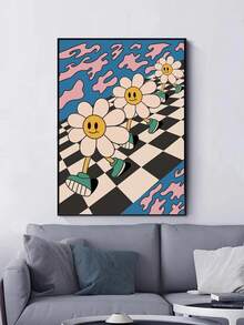 1 Piece Abstract Pattern (Floral & Face Design) Frameless Home Decor Painting - 777 - View 1