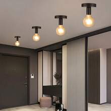 Juego de 2 luces de techo de estilo nórdico moderno retro, con base de bombilla E27, apropiado para sala de estar, dormitorio, baño, cocina, balcón (bombilla no incluida) - Multicolor - Ver 1