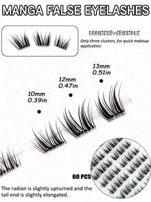 90/180 Clusters C-Type False Eyelashes, Glue-Free And Makeup-Free Removal, Single Cluster Style, Korean Girl Group Makeup, Mixed Length 9/10/11/12mm, 0.07mm Natural Effect, DIY Flocked Eyelashes, 10 Rows Ultra-Light Fan-Shaped Self-Adhesive Eyelashes, Cat Eye Design, Suitable For Daily, Cosplay, Party And Nightclub Makeup, Beginner Makeup Tool, Ideal Gift For Women, Mother's Day And Graduation Season, Essential Cosmetic - 黑色 - 查看 7