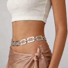 Geometric Metal Waist Body Chain, Elegant European And American Fashion Waist Accessory, Cinching Waist Chain Accessory For Summer Beach, Party - Multicolor - View 7