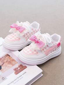 Children's Shoes Spring Autumn New Style All Season Suitable Girls' Skate Shoes Girls' Casual Shoes Simple Versatile Student Shoes Children's Casual Shoes Mid-Large Children's Student Shoes Shoes - Pink - View 3
