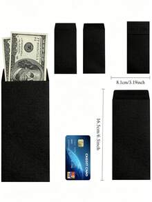 1/10pcs Black Kraft Self-Adhesive Envelopes, Cash Envelopes - Wet Glue Off - Paper Envelopes - Office, Business, Friends And Lovers Communication - Coin Envelopes, For Coins, Checks, Budget, Small Items Storage Bag - Multicolor - View 5