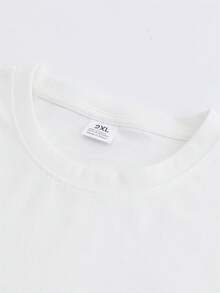 VintageShort-Sleeved T-Shirt, Fashionable And Versatile Casual Style, Cotton Blendsummer Tops - White - View 2