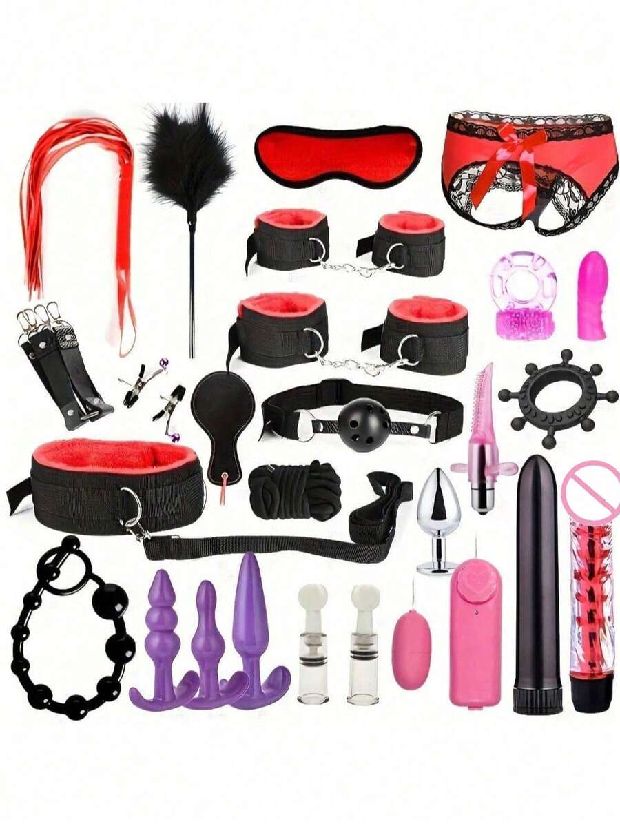 BDSM 情侶束縛套裝 成人情趣用品 手銬 肛塞 情趣遊戲 SM 成人情趣用品 - 套裝 - 查看 1