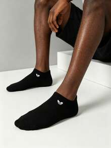 5/15 Pairs Basic Boat Socks, Black White Grey 3 Colors Geometric Pattern, Comfortable And Durable, All Season Daily Invisible Socks - Multicolor - View 2