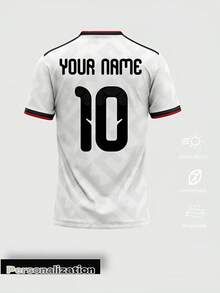 1件式成人 2026 墨西哥客場足球 T-shirt：可客製化姓名與號碼 - 可客製化足球俱樂部 Logo，情人節運動禮物 - 白色 - 查看 3