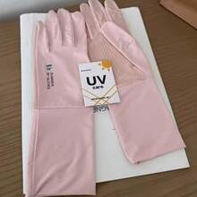 1 Par de Luvas de Proteção Solar UPF50+ em Seda de Gelo para Mulheres, Luvas de Proteção UV de Braço Longo Completo para Verão, Luvas Antiderrapantes para Dirigir com Extensão de Punho, Luvas Respiráveis Antiderrapantes com Tela Sensível ao Toque para Ciclismo e Caminhada ao Ar Livre, Mangas Respiráveis com Cobertura Flip Antiderrapante e Resfriamento - 5050 - Visão 6