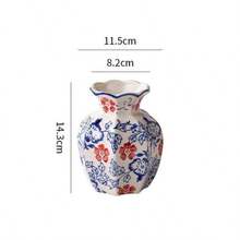 Vintage blau-weiße Porzellanvase, chinesischer Stil Hochwertige Keramik Blumenvase, Heimdekoration Mittelpunkt für frische Blumen, geeignet für Wohnzimmer und Eingangsbereich - Vase - Übersicht 10