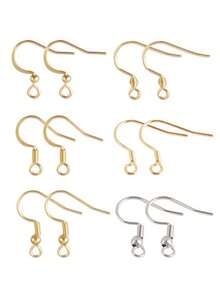 50 crochets d'oreilles en acier inoxydable DIY et accessoires de boucles d'oreilles pour la création de boucles d'oreilles, pendentifs, fermoirs et autres composants de boucles d'oreilles. - 50 pièces/paquet - Voir 1