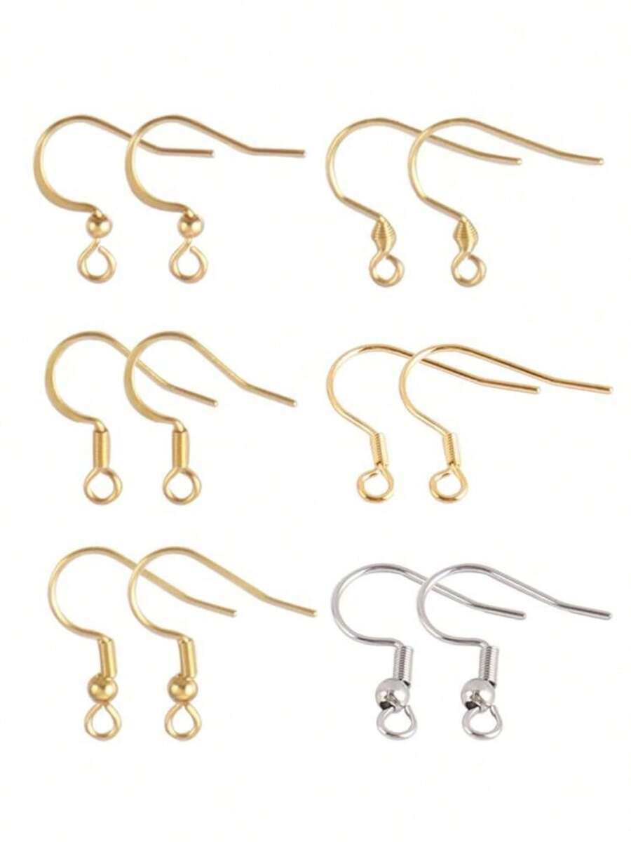 50 crochets d'oreilles en acier inoxydable DIY et accessoires de boucles d'oreilles pour la création de boucles d'oreilles, pendentifs, fermoirs et autres composants de boucles d'oreilles. - 50 pièces/paquet - Voir 1