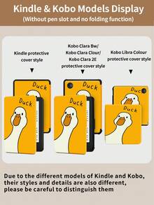 Funda protectora con patrón de pato de dibujos animados compatible con iPad 7/8/9/10.2 pulgadas, 10ª generación, compatible con Kindle Paperwhite 12ª generación 2024, Kindle (11ª generación) lanzamiento 2022, color claro, compatible con Samsung Galaxy Tab, la funda cuenta con función de suspensión/activación automática, múltiples estilos disponibles - Multicolor - Ver 10