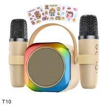 Máy hát karaoke mini phù hợp cho thanh thiếu niên và người lớn - Loa Bluetooth di động với 2 micro không dây và đèn LED, đồ chơi KTV hoàn hảo cho các bữa tiệc tại nhà, món quà Giáng sinh/sinh nhật tuyệt vời nhất cho bé trai và bé gái. - Nhiều màu - Xem 14