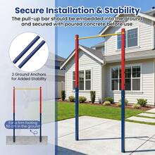 Metal Pull Up Bar In-Ground Pull Up Bar Station 5 Adjustable Heights For Park School Workout - Red - View 6