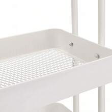 3-Tier Rolling Kitchen Cart White Rolling Utility Cart With Wheels Storage Organizer For Home Office - White - View 7
