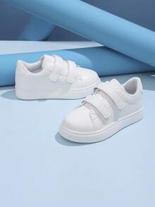 Children's White Leather Versatile Campus Lightweight Casual Sports Shoes For Girls, Spring/Autumn - White - View 3