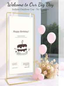 2pcs/Set Adjustable Wedding Sign Holder + Wedding Welcome Banner/Standard Ceremony Banner, Wedding Seating Chart Stand; Suitable For Birthday Party, Bridal Shower, Graduation Ceremony, Party Backdrop And Holiday Party Decoration - Multicolor - View 8