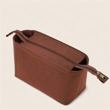 Storage Bag/Wallet Organizer Insert/Felt Bag Storage Pouch/Zippered Handbag/Tote Bag Shaper/Travel Accessories Suitable For PM, GM, MM - Coffee Brown - View 6