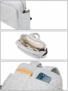 SOBOBA 1個大容量媽媽背包，可掛在推車上，多口袋尿布袋，適合旅行、野餐、外出 - 彩色 - 查看 3