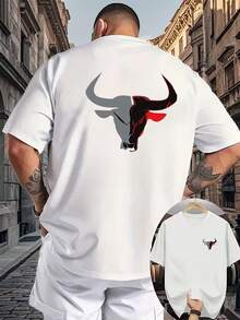 VintageShort-Sleeved T-Shirt, Fashionable And Versatile Casual Style, Cotton Blendsummer Tops - White - View 1