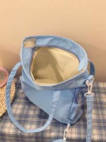 High-Quality Large Capacity Crossbody Bag, Student Messenger Bag For School, Daily Commute Shoulder Tote - Blue - View 4