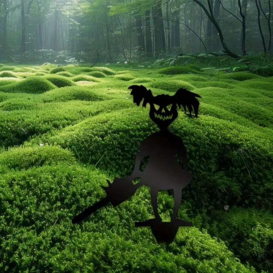 1 pieza Decoración de estaca de suelo de chica motosierra, inserto de suelo de acrílico, decoración del hogar al aire libre, estilo de arte decorativo, adorno de arte de jardín y césped, patio, decoración de valla y patio, decoración de vacaciones de Halloween - A - Ver 1