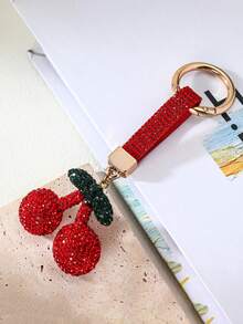 1pc Fruit Cherry Keychain Korean Fashion Bag Women's Small Accessories Pendant - Red - View 2