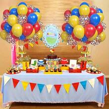 Bộ 40 bóng bay confetti gồm bóng cao su màu đỏ, vàng và xanh royal, phụ kiện trang trí tiệc lễ hội, xiếc, sinh nhật và đám cưới - 18 YEARS - Xem 4