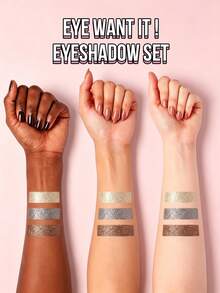 MISSLYN 1件 EYE Want It 3色眼影組，附鏡子與刷子，霧面閃耀亮片高顯色，質地柔軟易暈染，Y2K派對海灘旅行妝容，純素無動物實驗，新年禮物，情人節禮物 - 14 NUDY JACKPOT - 查看 8