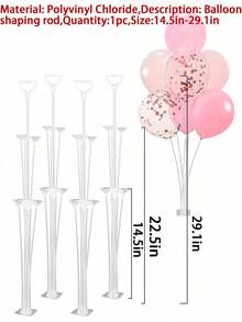1/2/3/5pcs Balloon Stand Set, Desktop Balloon Holder, Reusable With Base, Suitable For Birthday, Party, Wedding And Graduation Decoration - White - View 11
