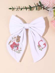 1件 26字母A-Z刺繡髮飾蝴蝶結，可愛兔子花卉蝴蝶結，優雅返校髮夾，甜美兔子髮飾，適用於上學日、教室 - 彩色 - 查看 32