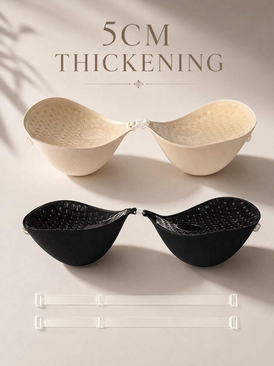 1pc Thickened Invisible Adhesive Breast Lift Tape With Transparent Shoulder Straps, Suitable For Dresses, Enhances Cleavage, Lifts And Shapes, Ideal For Petite/Small Bust