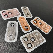 Compatible With Apple 17air/17pro/17ProMax Phone Integrated Premium Rhinestone Luxury Style Minimalist Lens Film Diamond Camera Protector Film Sparkling Anti-Explosion Anti-Scratch Anti-Rubbing - Orange - View 3
